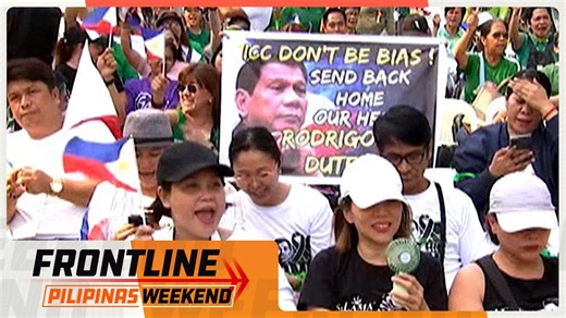 186K views · 6.6K reactions | #FrontlineWeekend | Nanawagan ang mga tagasuporta ni dating pangulo #RodrigoDuterte na pauwiin na siya ng International Criminal Court #ICC sa Pilipinas sa kabila ng kasong crimes against humanity. #News5 | via Faith del Mundo For more latest stories, visit us at www.news5.com.ph | News5 | Facebook