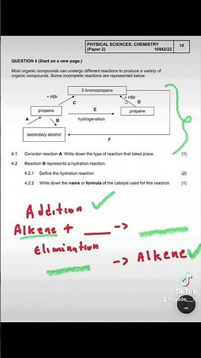 Grade 12 Physical Sciences Organic Chemistry Reactions #grade12 #physicalscience #physics #chemistry