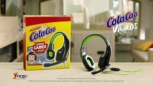 Te presentamos los Cascos Gamer con Micro de ColaCao. Plegables, ajustables, con un diseño increíble y perfectos para jugar partidas en equipo. Encuéntralos, gratis, en los ColaCao grandes. | ColaCao