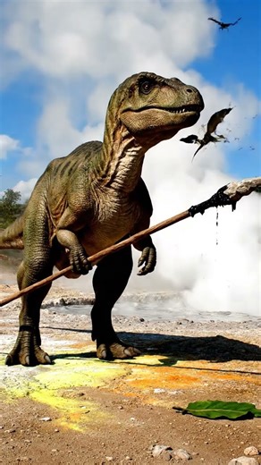 Hadrosaurus vs a giant Argentinosaurus in a Prehistoric World