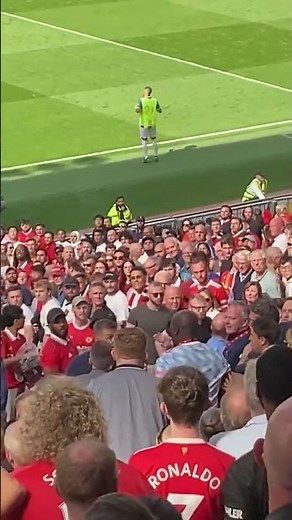 Manchester United fans fight each other during Man Utd vs Brighton