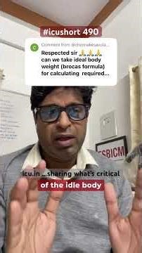 #icushort 490: Can we use broca's formula to calculate ideal body weight for TV calculation #esbicm