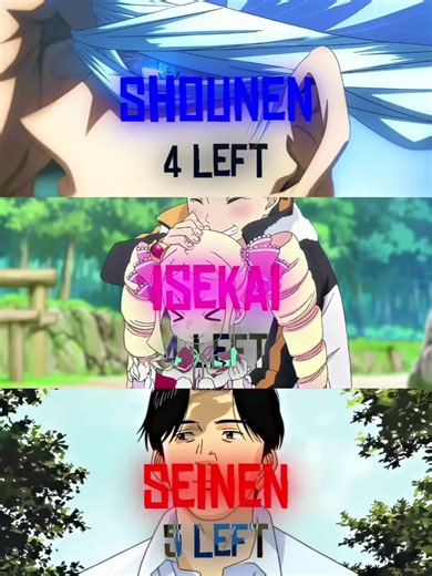 Stay until the end! Shounen vs Isekai vs Seinen 11: Jujutsu Kaisen vs Mushoku Tensei vs One Punch Man #anime #manga #shounen #isekai #seinen #jjk #mushokutensei #opm