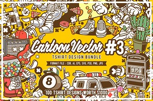 Cartoon Vector #3 Design Bundle, an Illustration by roach_graphic