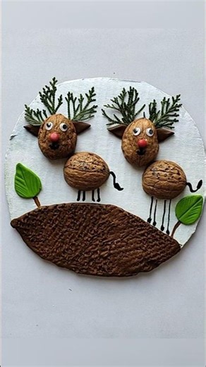 Walnut Shell Craft Ideas | DIY Ideas for Christmas or autumn Decoration #shorts #craft #diy#clay#art