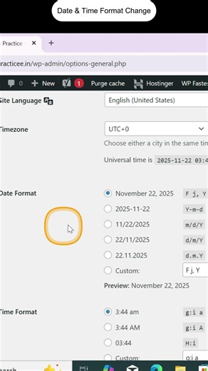 WordPress Me Date & Time Format Change Kaise Kare