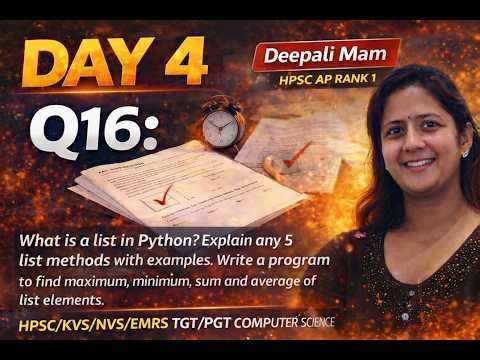 7. Python Subjective Questions| Lists Dictionary List Slicing | HPSC / KVS / NVS / EMRS TGT PGT CS