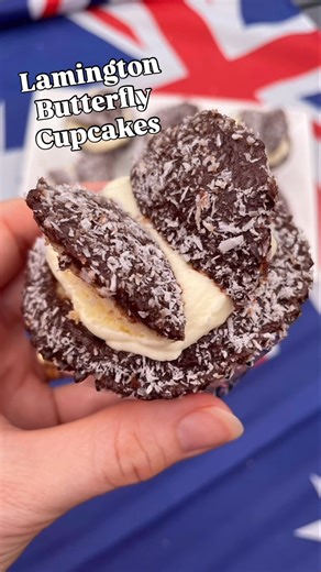 Looking for the perfect Australia Day dessert? These Lamington Butterfly Cupcakes combine two classic Aussie favourites into one fun, nostalgic bake the whole family will love 🦋🇦🇺 ✔️ Easy to make ✔️ Kid-friendly ✔️ Guaranteed crowd-pleaser 👉 Full recipe can be found on my website - see link in bio - or comment LAMINGTON CUPCAKES and I'll send you the link x 👉 Save this recipe, share with your fellow Aussies 👉 Follow Cooking with Ange for more easy family friendly recipes. #lamingtons #auss