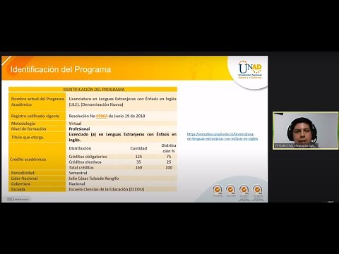 Estudiar Licenciatura en Lenguas Extranjeras con énfasis en Inglés- Charla Virtual UNAD.