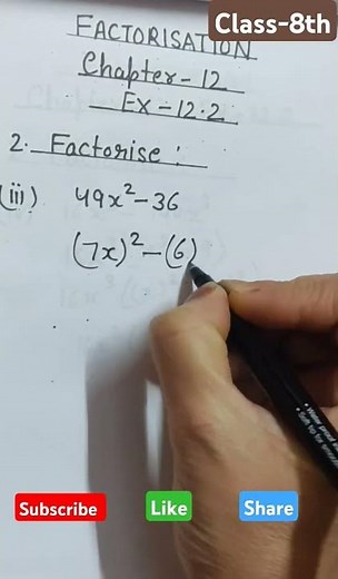 Factorisation|Chapter-12 Ex-12.2(Q-2,iii )|Class 8th Mathematics#maths #factorisation #class8#shorts