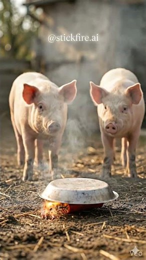 Don’t Blink 😂💥 Crazy Pig Prank #fire #ai #matchstick #experiment #reels
