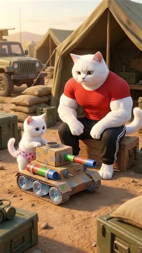 Kitten's Playtime Adventure with a Plastic Tank