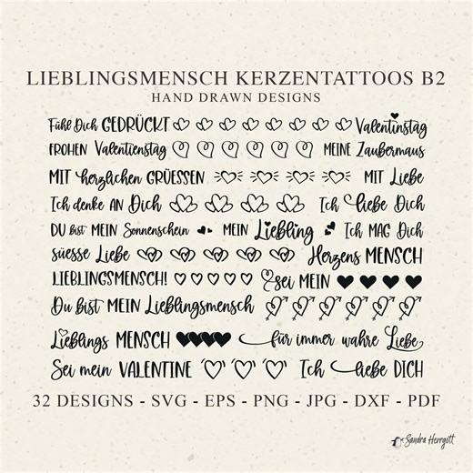 GERMAN Favourite Person Candle Tattoo, A4 PDF Template, Love You Plotter File Svg Dxf Png Jpg Eps Cricut Silhouette Valentine Stick Candle - Etsy Ireland
