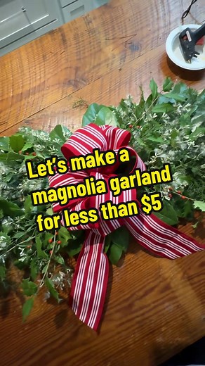 You can make a gorgeous #magnolia garland for less than $5 and here’s how. (WATCH) Supplies needed: 1. Magnolia leaves and other Christmas greens 2. Rope cut to desired length (I get mine at @acehardware for 39 cents a foot.) 3. Floral wire 4. Snips 5. Ribbon or other embellishments if desired 6. Glue gun if needed 7. Stapler It reallly is easy to make and this garland can be used to adorn your mantel, tablescape, front door or any other place you’d like a traditional, southern Christmas display
