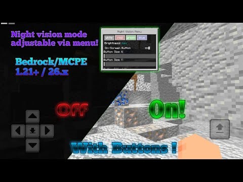Best night vision mod for Minecraft PE,Bedrock 1.21+/26.x with installation in 2mins.