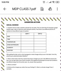 9:00 PM(v) All \times. ill62MDP CLASS 7.pdfQ四\vdotsSUG... | Filo