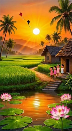 Beautiful Countryside Landscape | Peaceful Rural Nature and Village Life