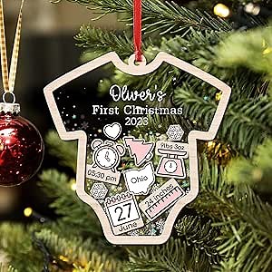 Personalized Baby's First Christmas Ornament 2024, Baby Girl First Christmas Ornament