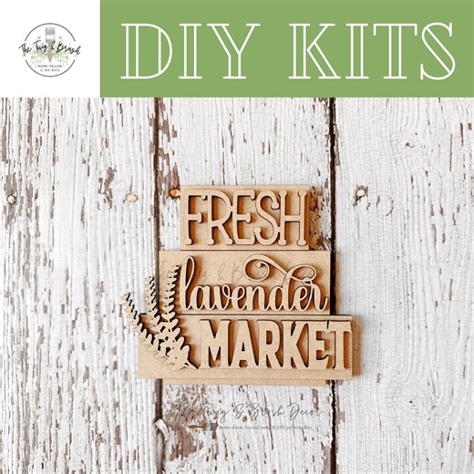 DIY Lavender Market Word Stacker Blocks With Stand; Tiered Tray Decor - Etsy