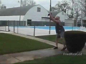 coke and mentos bottle rocket hits cameraman