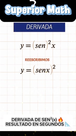 DERIVATIVE OF SIN²(x) 🔥 RESULT IN SECONDS 📐 #derivatives #differentialcalculus #calculus #differe...