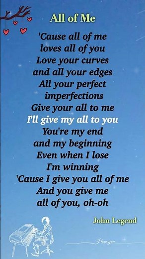 All of Me – John Legend | Karaoke Songs with Lyrics | Videoke | Sing Along #Shorts
