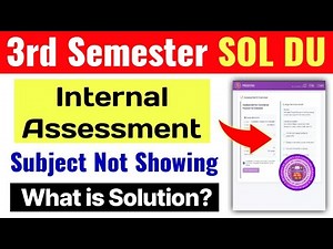 SOL 3rd Semester Internal Assessment Problem Solution_Subject Not Showing | Sol Internal Assessment