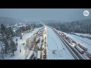 Major crash amid snow storm in California creates rough road conditions on I-80 Sierra Nevada pass