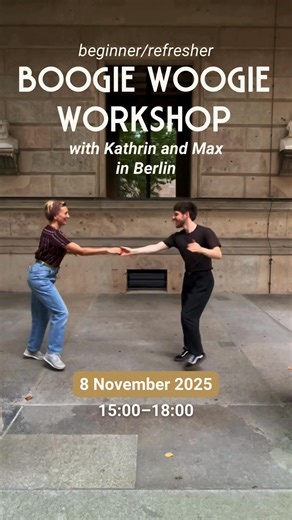 Have you always wanted to try Boogie Woogie? Here’s your chance – a full 3-hour beginner/refresher workshop with Kathrin and Max! 😍 Get your heart rate up and feel the fast, joyful bounce of this exciting dance. You’ll leave the class smiling, rocking some classic rock’n’roll moves and… probably a bit sweaty 😉 📆 WHEN? 8 November 2025 15:00–18:00 📍 WHERE? Tanzräume Neukölln, Karl-Marx-Str. 275, 12057 Berlin 💸 HOW MUCH? 45 EUR single 〡 80 EUR couple 🎟️ Secure your spot now – link in the comm