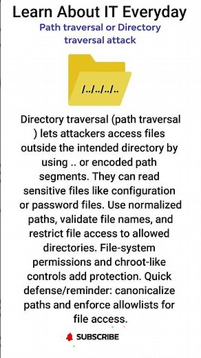 Directory Traversal (Path Traversal) Explained for Beginners 📁🚫 #shorts