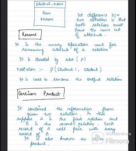 Relational algebra in DATABASE MANAGEMENT SYSTEM NOTES 📝📝📝#notes #trending