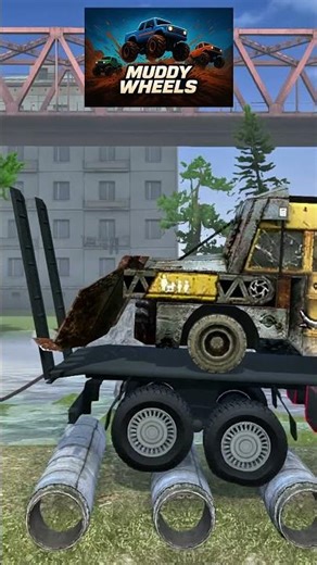 EXTREME ROAD BREAKDOWN! Container Truck Pushes Through Deep Damage 🚛🕳️ #mudrunner #beamngdrive #fypシ