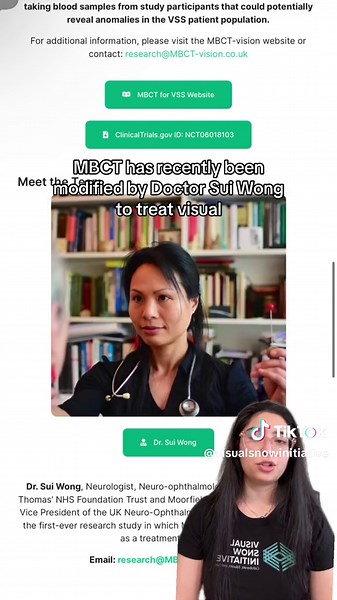 Information about MBCT treatment for Visual Snow Syndrome #fyp #visualsnow #visualsnowsyndrome #vss #health #doctor #LearnOnTikTok #neurodivergent #education #medical #nonprofit #charity #tiktok #explore #video #neurology #anxiety #depression #science #eyes #vision #brain #chronicillness #invisibleillness #viral #instagram #love #common #photography #trending #trend #anxiety #school #backintheday #tea #symptoms #ophthalmology #neurology #migraine #floaters #palinopsia #greenscreen