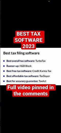 BEST TAX SOFTWARE for 2023 to file your 2022 TAX RETURNS