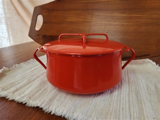 Vintage Dansk Red Enamel Dutch Oven - Etsy