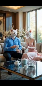 Romantic Cat Couple �� From Tea to Shopping, Ice Cream & Movie Night �� A heart-touching and funny romantic cat story! � First, the cats sit at home sipping tea � and planning their day. Then they go to Shopee �, where the wife cat falls in love with a soap � and insists on buying it, and the husband cat lovingly agrees. After shopping, they enjoy a beautiful park date �, having ice cream � and romantic conversations �. Later, the cat takes her to the cinema � at Sandman Hall, where they eat pop