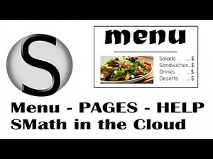 2.10 SMath Studio Menus: Pages - Help - SMath Studio in the Cloud