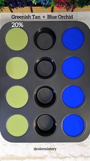Mixing Greenish Tan and Blue Orchid - lux pastel color blend #asmr #colormixing #colors
