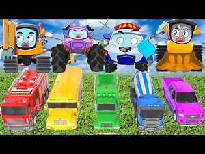 Bingo Song Baby songs Learn vehicle names and color change pool play - Nursery Rhymes & Kids Songs