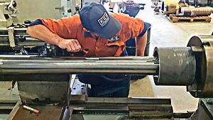 Testing the big shop‑made boring bar