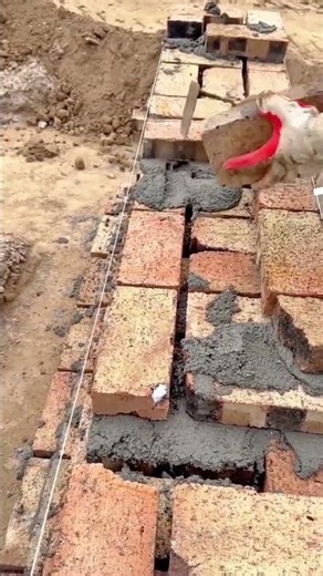 How to quickly lay red bricks #shorts