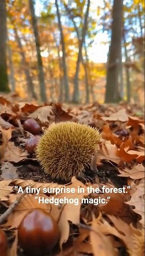 A tiny forest moment: an acorn surprises a little hedgehog. Nature’s simple magic.#nature #hedgehog