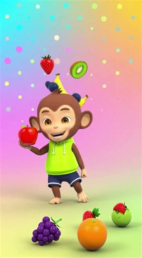 Monkey Counts Fruits 🍎🐒 | Kids Shorts