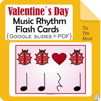 Valentine’s Day Music Rhythm Flash Cards for Kindergarten | Ta, Ti-Ti & Rest
