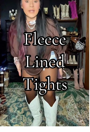 These fleece lined tights are the ultimate winter fashion essential. They look sheer but have a soft thermal fleece inside to keep you warm in cold weather. #fleecelinedtights #tights #fleecelined #thermaltights #tiktokshopcreatorpicks