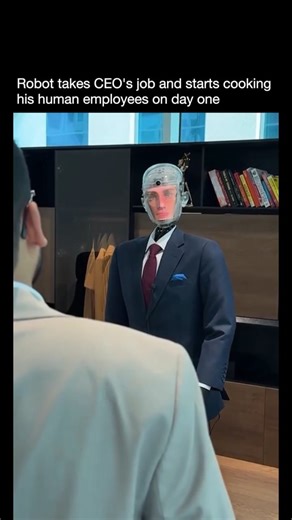 InsideBytes | Robert the robot just stepped into the CEO chair—and let’s just say things got real fast 🤖🔥 From grilling human employees on their roles to... | Instagram