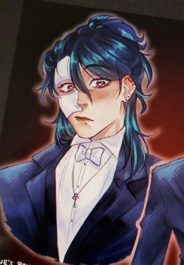 Sol finally went to that Halloween party 🎭🌹 should I draw more of this Phantom of the Opera AU? maybe add Crowe too? 😳 #thekidattheback #solivanbrugmansia #tkatb #visualnovel #tkatb_vn