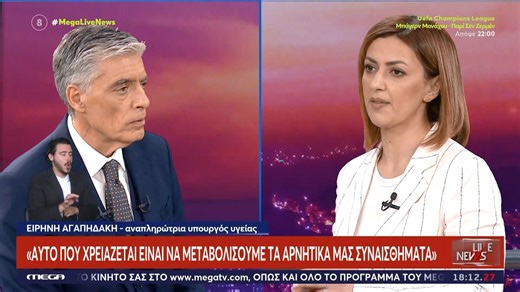Η Ειρήνη Αγαπηδάκη στο Live News: «Πάνω από 35.000 έχουν κάνει προληπτικές εξετάσεις»