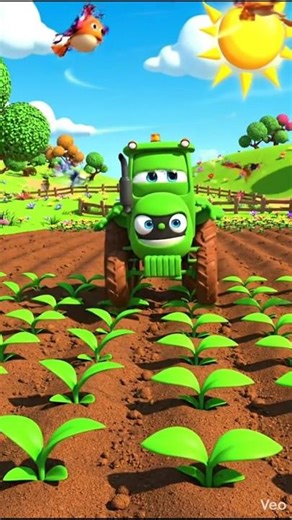 Happy Tractor Plowing the Farm 🚜🌾 | 3D Cartoon Farm Adventure for Kids #kidsanimation #funlearning