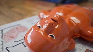 A flip chart with easytofollow diagrams and instructions for performing CPR along with information on how to recognize and respond to a cardiac emergency.